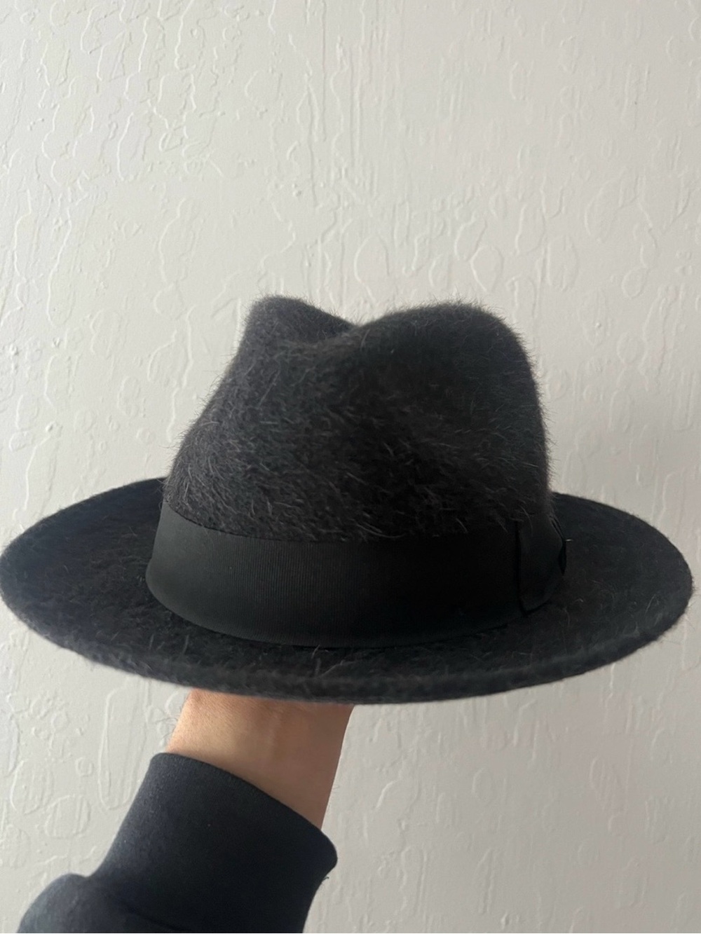 GOORIN BROS. Men’s “Dean the Butcher” Black/Charcoal Fedora in Rabbit’s Fur LRG
